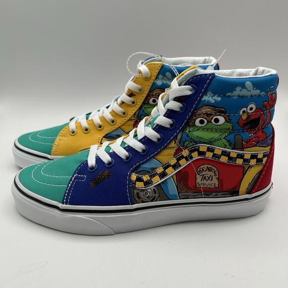 VANS Sesame Street Sk8- Hi Oscar's Taxi Service Mens 6 Womens 7.5 High Tops NEW - Picture 1 of 8